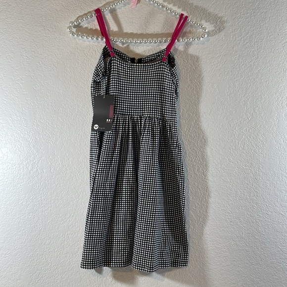 ROXY Black & White Gingham Mini Dress Size XS NEW - Picture 5 of 9